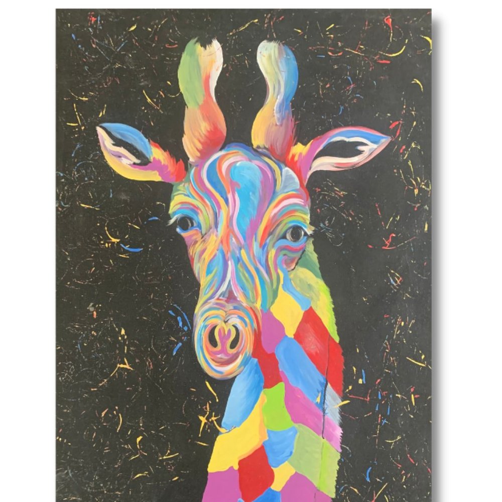 Giraffe painting - Giraffe art from Southern Africa. Original Giraffe Wall Art
